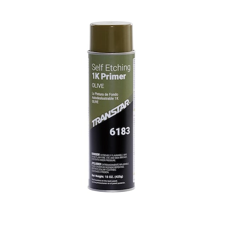 Transtar Autobody Technology Self Etching 1K Primer, 20oz Aerosol, Olive Green, Can 6183
